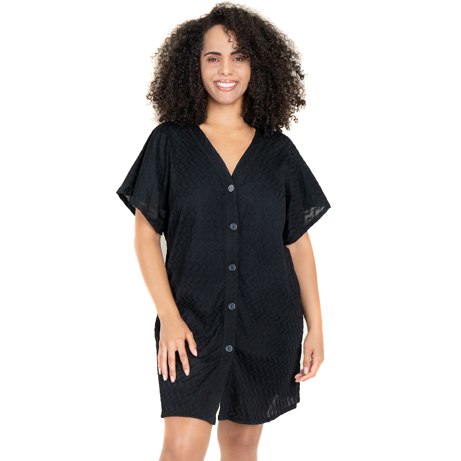plus size black cover up