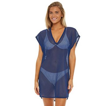 Women's Jordan Taylor Herringbone Sheer Swim Cover-Up Tunic