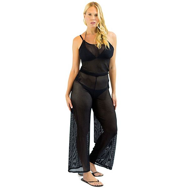 Mesh jumpsuit hot sale swim cover up