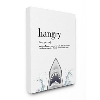 Stupell Home Decor Hangry Shark Canvas Wall Art