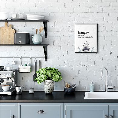 Stupell Home Decor Hangry Shark Rustic Framed Wall Art