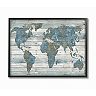 Stupell Home Decor Rustic Weathered World Map Framed Wall Art