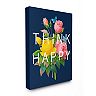 Stupell Home Decor Think Happy Floral Canvas Wall Art