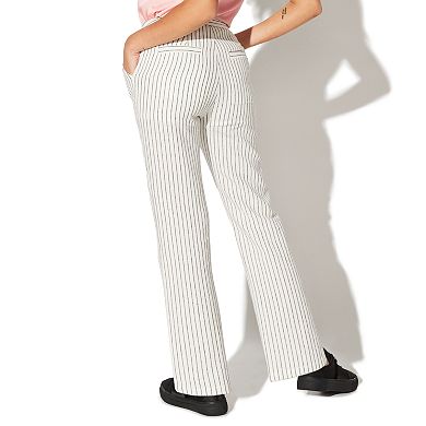 Juniors' Vylette™ Striped Linen Ankle Pants