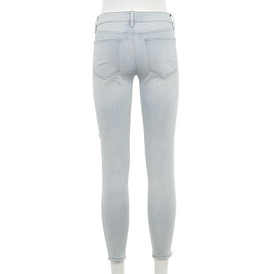 Juniors' SO® Low Rise Ripped & Repaired Destructed Ankle Jeggings