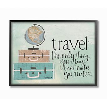 Stupell Home Decor Travel Makes You Richer Framed Wall Art