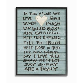 Stupell Home Decor In This House We Love Family Framed Wall Art