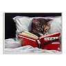 Stupell Home Decor Cat Reading a Book Wall Plaque Art