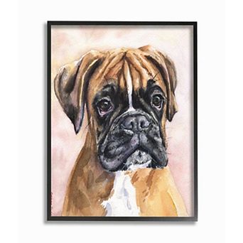 Stupell Home Decor Boxer Watercolor Framed Wall Art