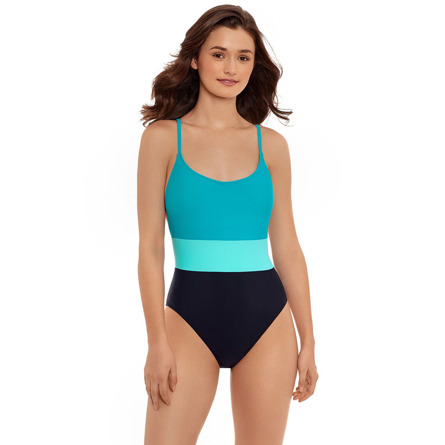 color block one piece swimsuit