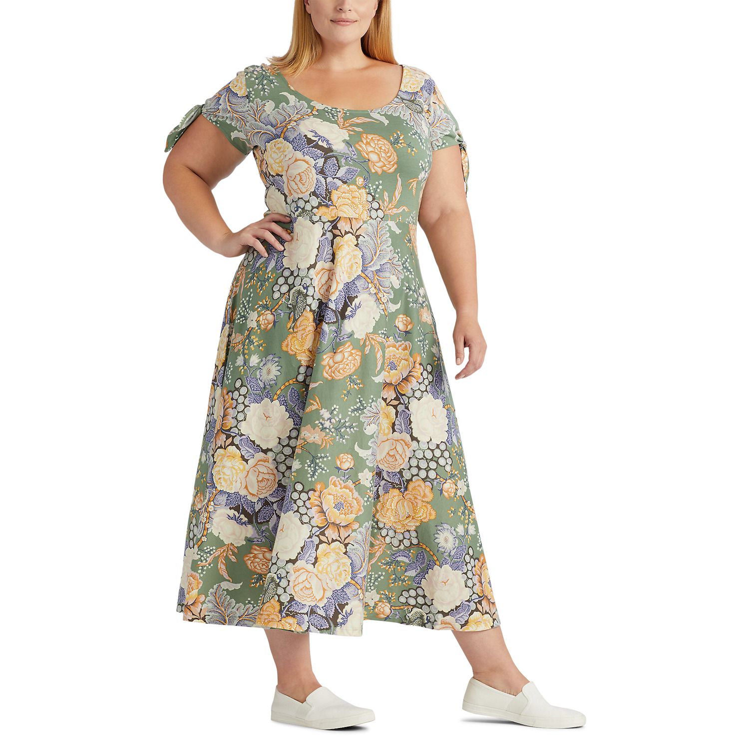 chaps floral midi dress