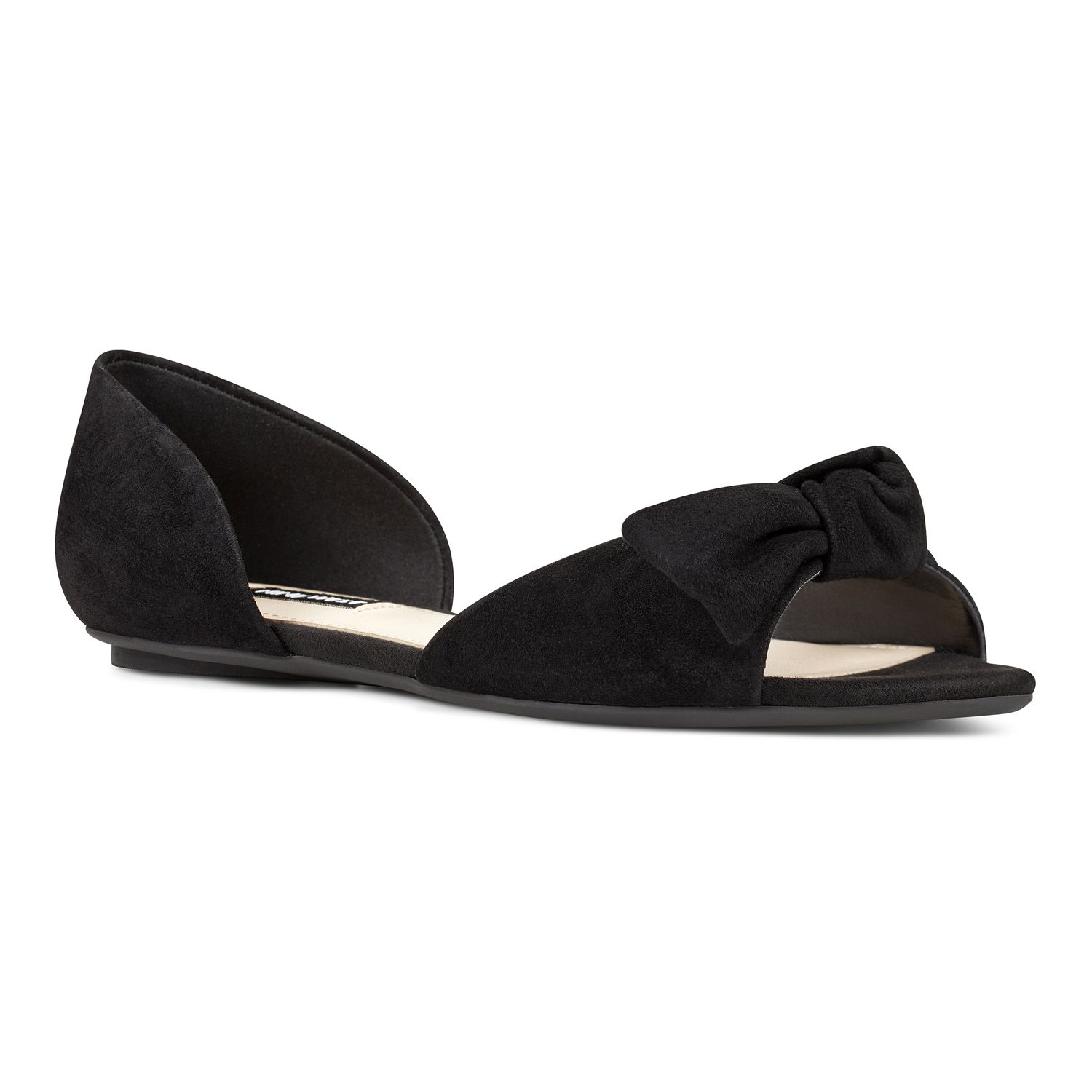 nine west black suede flats