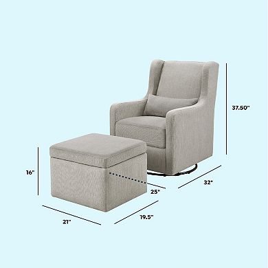 Carter's by DaVinci Adrian Swivel Glider with Storage Ottoman