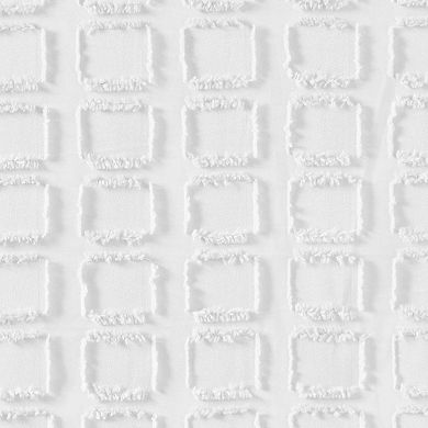 Madison Park Quade Woven Clipped Solid Shower Curtain