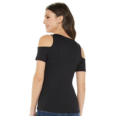Women's Rock & Republic™ Ring Strappy Cold Shoulder Top