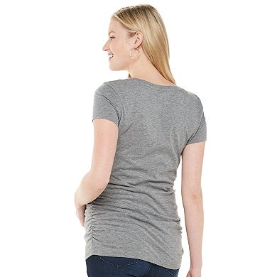 Maternity a:glow Shirred-Side Scoopneck Graphic Tee