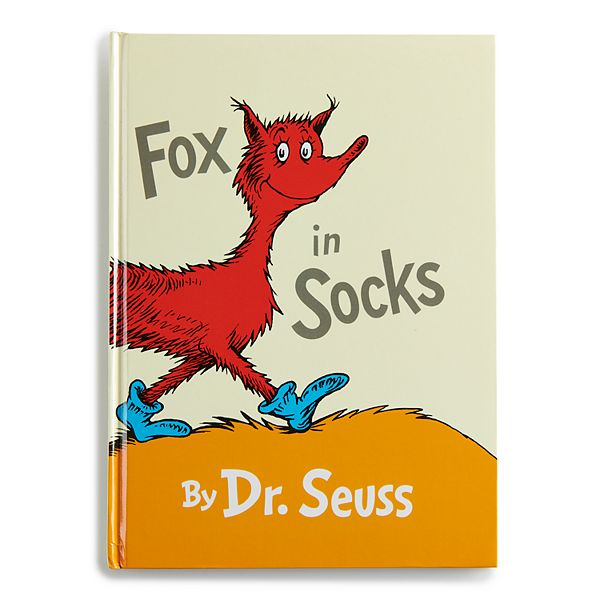 FOX IN SOCKS DR SEUSS KOHLS CARES FOR KIDS Red Plush Blue Socks NEW in BAG