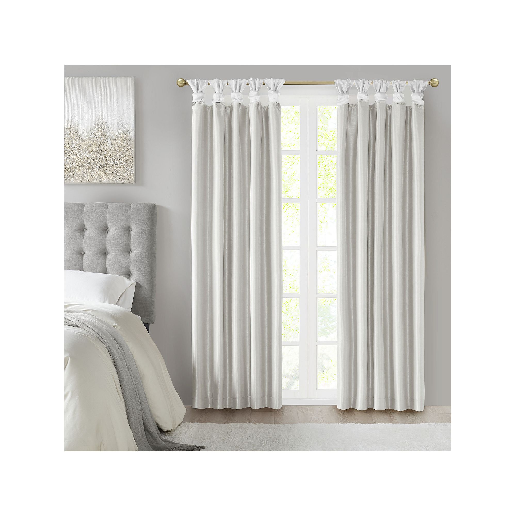 Madison Park 1-Panel Natalie 100% Blackout Thermal Twist Tab Window Curtain