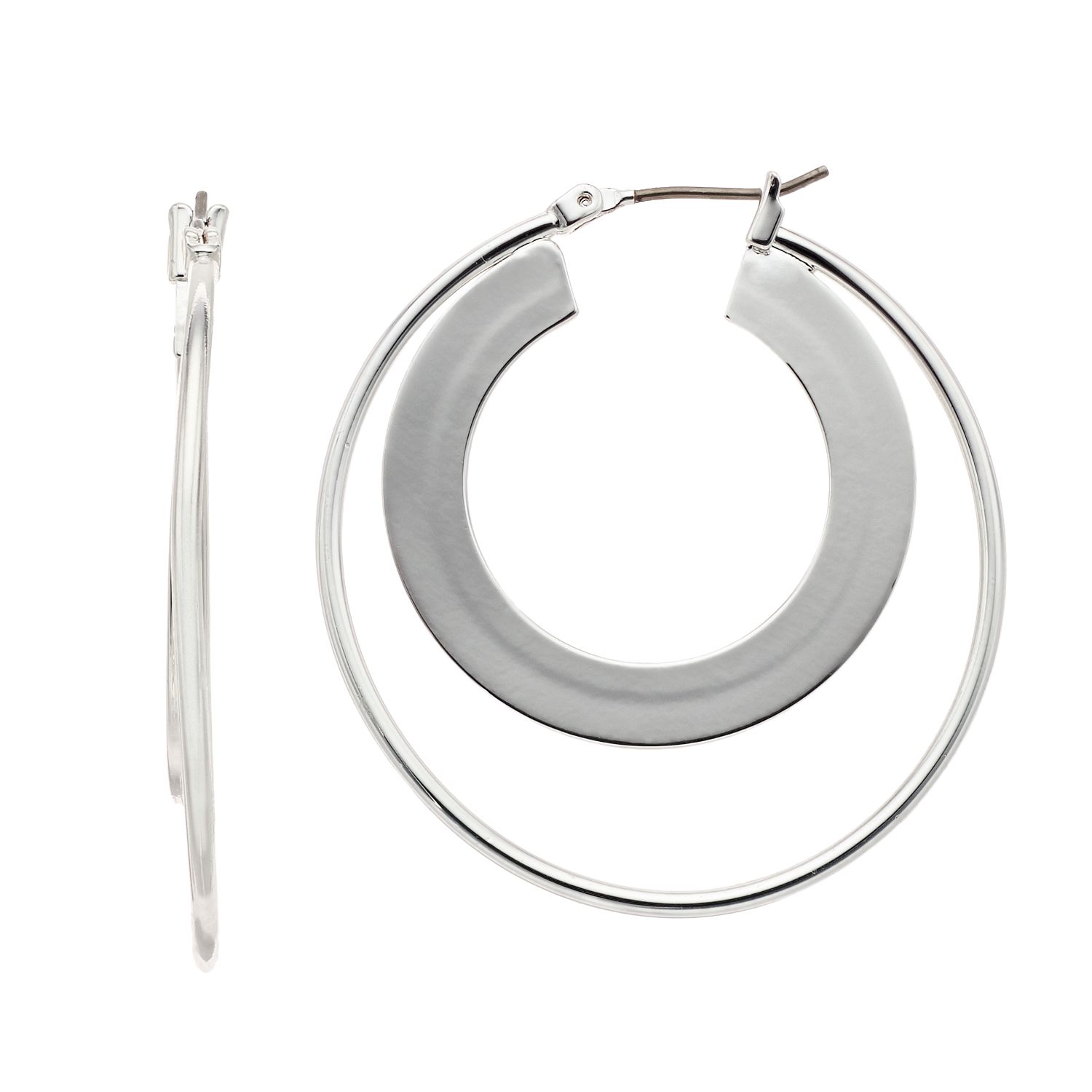 nine west silver hoop earrings