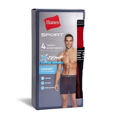 Men's Hanes 4-pack Sport X-Temp Comfort Boxer Briefs