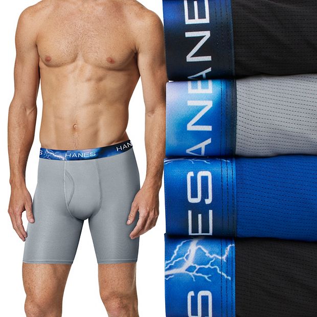 Hanes Men's X-Temp Stretch Mesh Long Leg Boxer Briefs, 3 Pack 