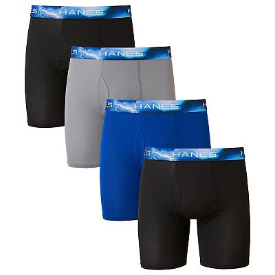 Men s Hanes Ultimate 4 pack X Temp Air Mesh Longer Leg Boxer Briefs