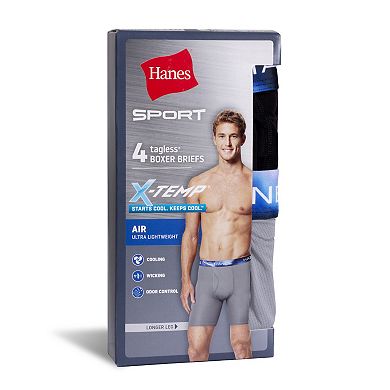 Men's Hanes 4-pack Ultimate X-Temp Air Mesh Longer-Leg Boxer Briefs