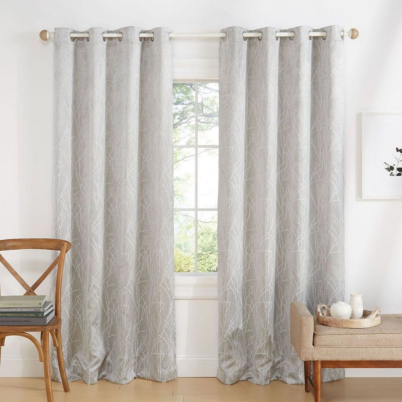 Exclusive Home 2-pack Twig Insulated Blackout Window Curtains, Silver, 54X9