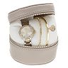 Folio Women's Two Tone Watch & Bangle Bracelet Set with Pouch