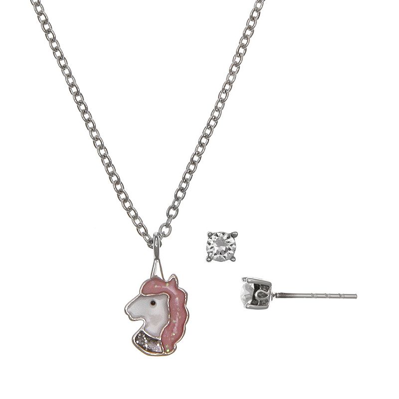76225858 FAO Schwarz Silver Tone Unicorn Pendant Necklace & sku 76225858