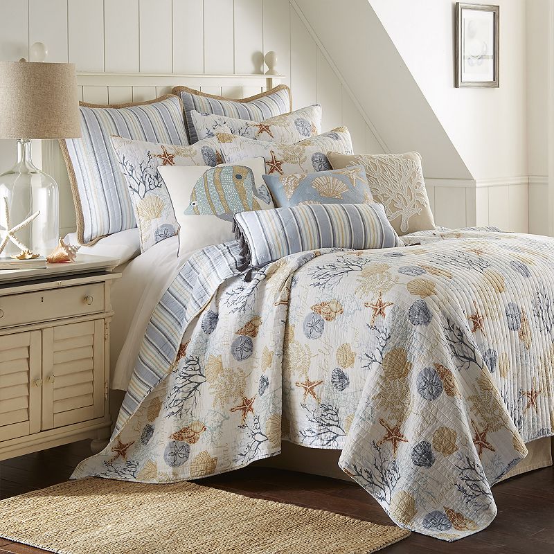Levtex Home Coral Sealife Quilt Set, Multicolor, Twin