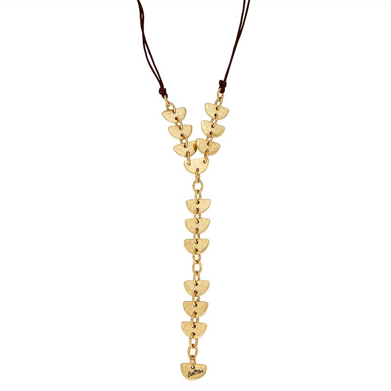 Bella Uno Worn Tone Y-Neck Necklace, Womens, Size: 28, Gold