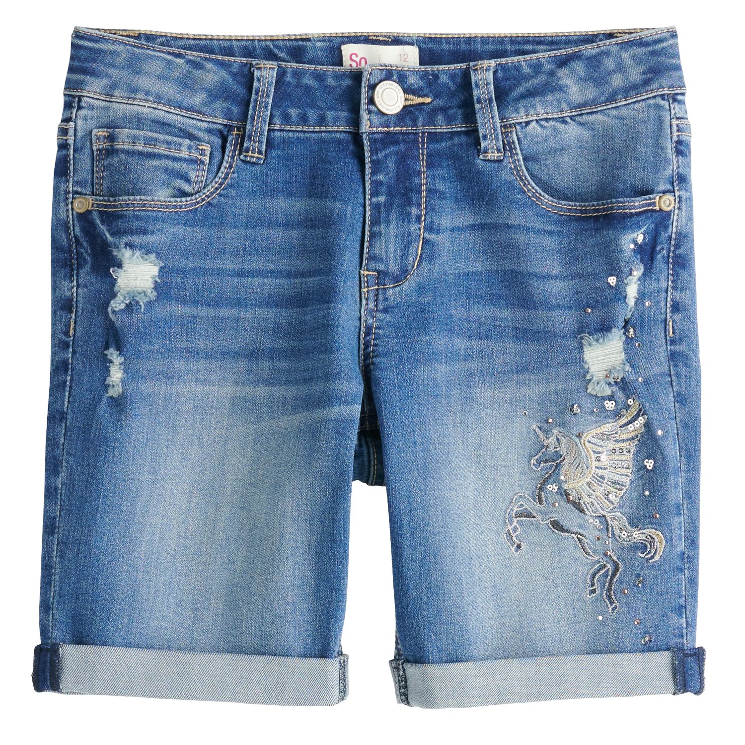 distressed jeans shorts
