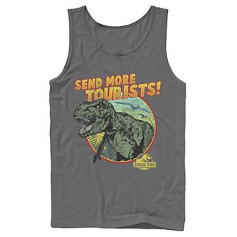 Men's Jurassic Park T-Rex Send More Tourists Tank Top