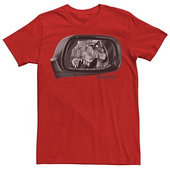 Men's Jurassic Park T-Rex In Car Side Mirror Tee