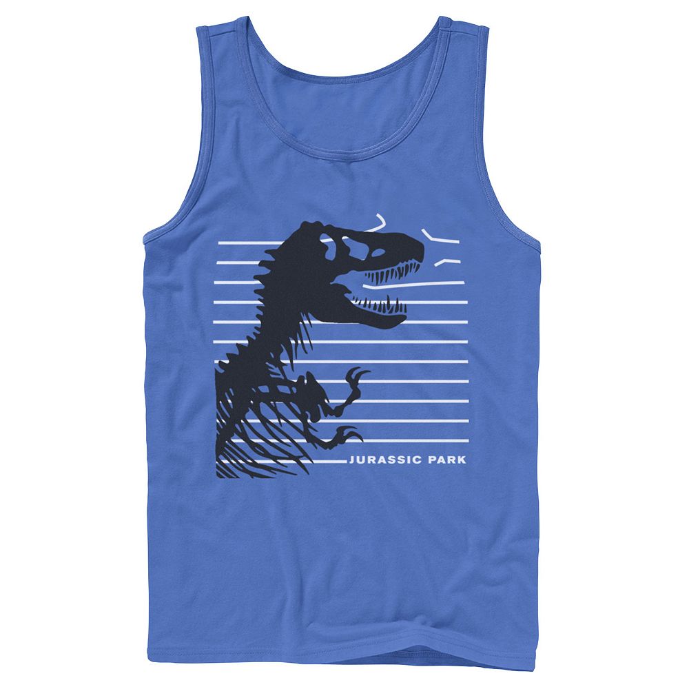 Men's Jurassic Park T-Rex Skeleton Fence Breakthrough Tank Top