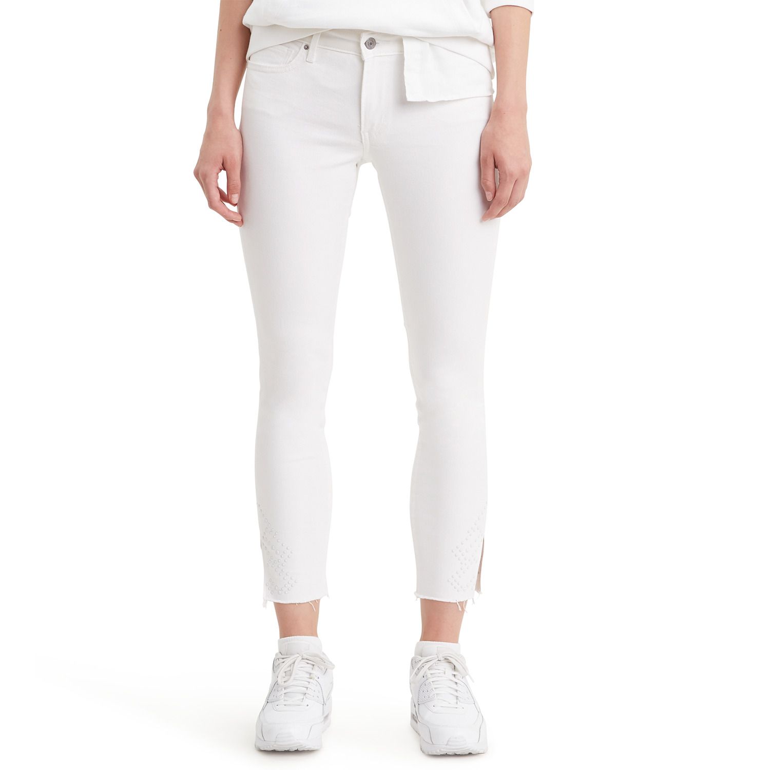 levi's 711 skinny ankle white