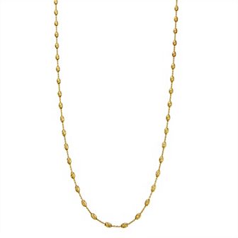 Primavera 24k Gold Over Silver Oval Beaded Station Chain Necklace