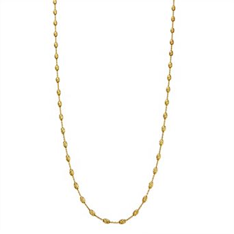 Primavera 24k Gold Over Silver Oval Beaded Station Chain Necklace
