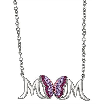 Crystal Collective Crystal Butterfly Mom Pendant Necklace