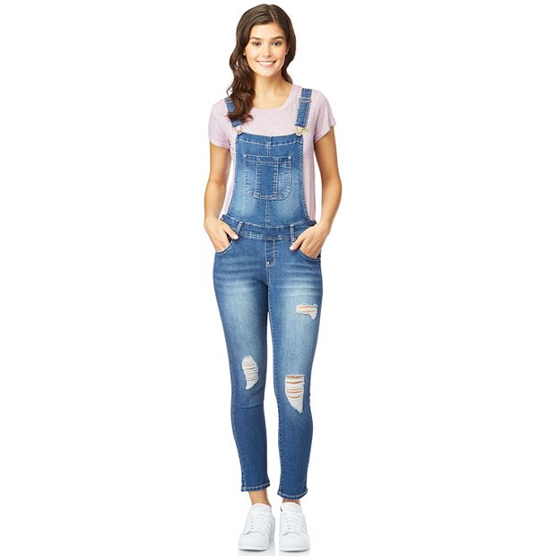 Juniors WallFlower Mid Rise Skinny Denim Overalls