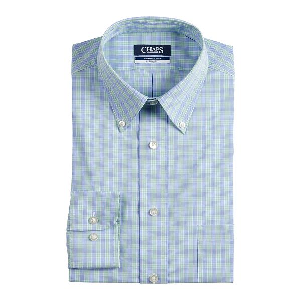 Men's Chaps Regular Fit Comfort Stretch Button-Down Collar Dress Shirt