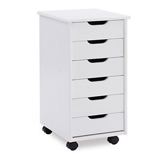 Linon Cary 6-Drawer Rolling Storage Cart