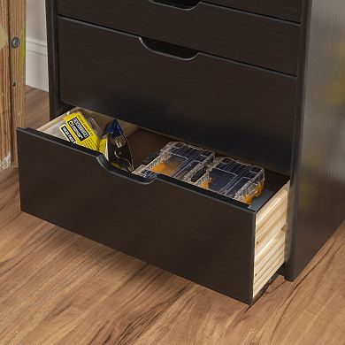 Linon Cary 8-Drawer Rolling Storage Cart