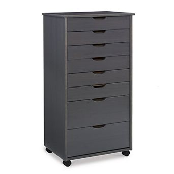Linon Cary 8-Drawer Rolling Storage Cart