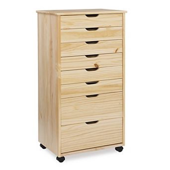 Linon Cary 8-Drawer Rolling Storage Cart