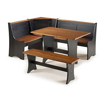 Linon Parkside Antique Nook Dining Table 3 pc Set