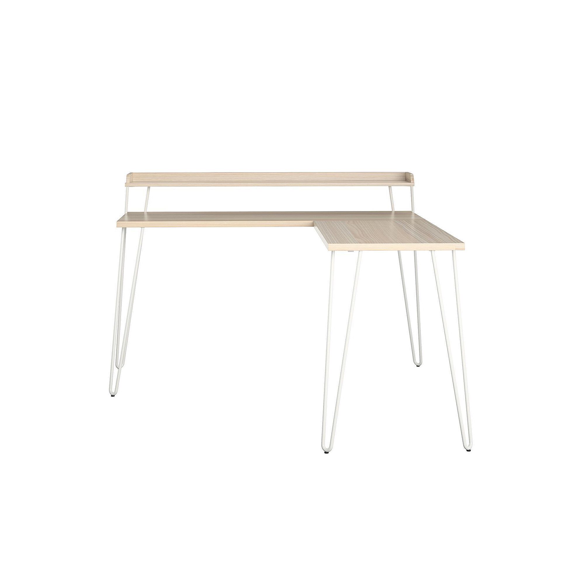 Ameriwood Home Haven L-Shaped Desk, Natural White