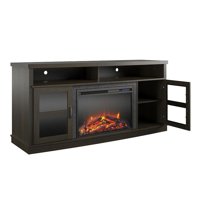 Ameriwood Home Ayden Park Fireplace TV Stand, Brown