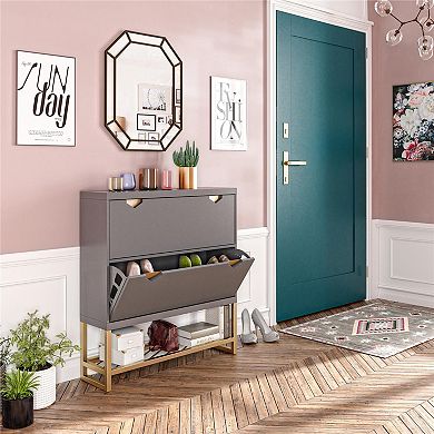 CosmoLiving Brielle Entryway Shoe Storage Cabinet